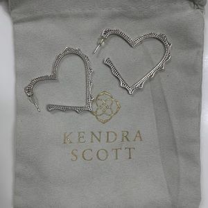 Kendra Scott heart shaped earrings in silver